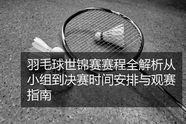 羽毛球世锦赛赛程全解析从小组到决赛时间安排与观赛指南